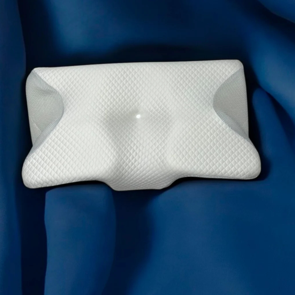 Almohada cervical de espuma viscoelástica, 2 en 1, ortopédica y ergonómica
