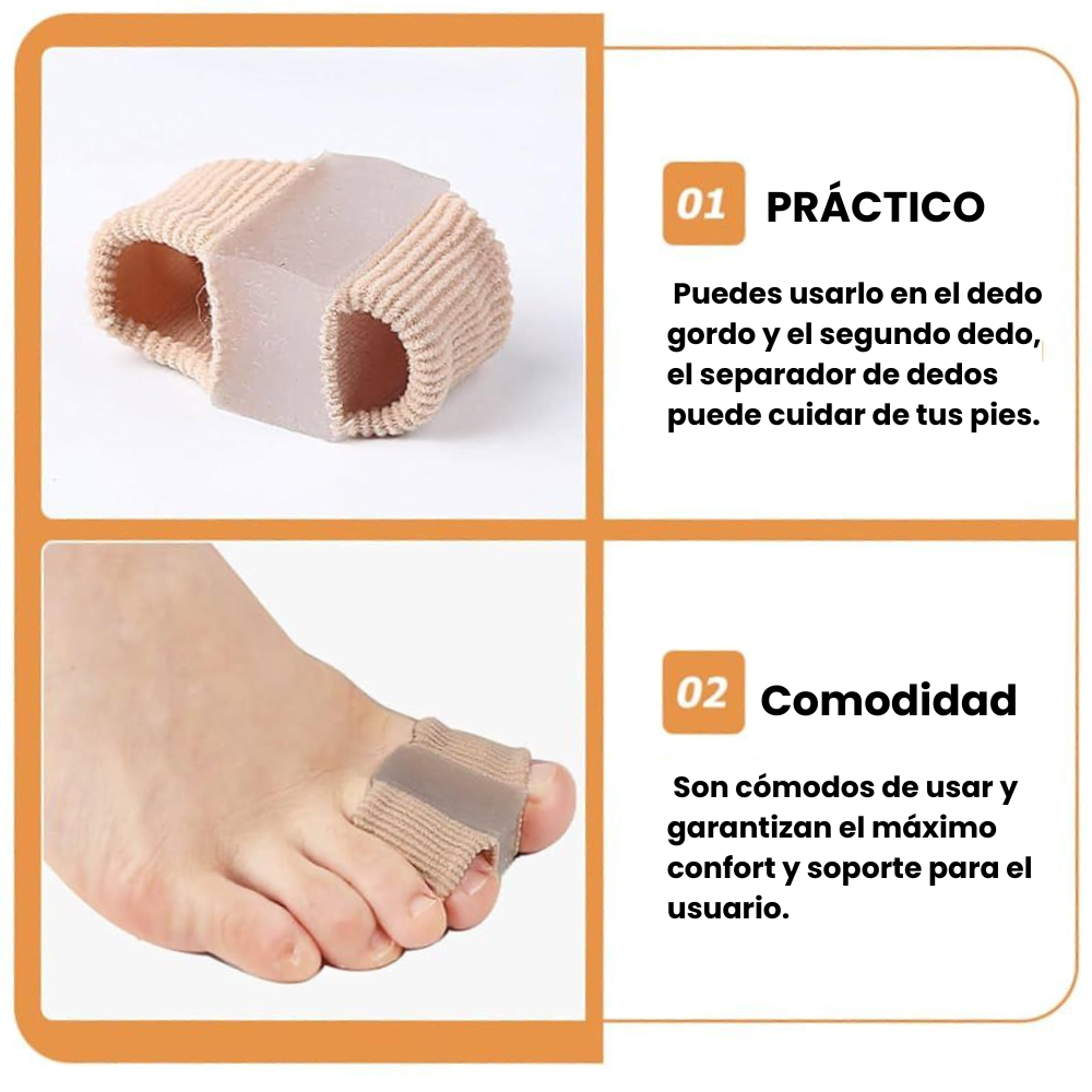 Separador Ortopédico para Dedos con Almohadilla de Gel y Tejido Elástico